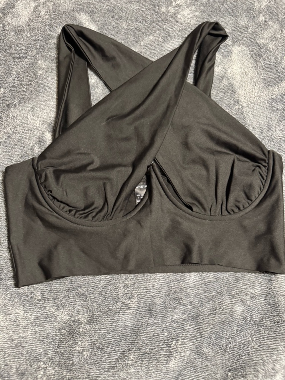 SHEIN Black Wrap-Front Bralette